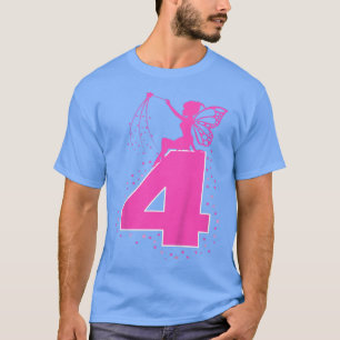 Kids Fairy Birthday Age 4 Four years Old Girls Par T-Shirt