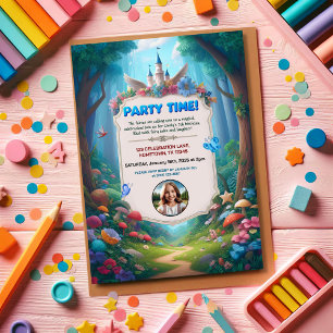 Kid's Fairytale Forest Birthday Party Invitation