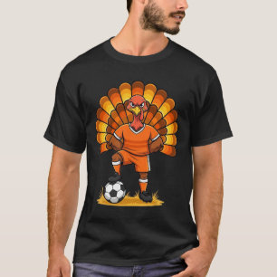 Kids Fall Boys Thanksgiving Soccer Turkey Men Ll F T-Shirt