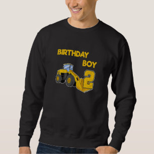 Kids Family Construction Truck Excavator Birthday Sweatshirt