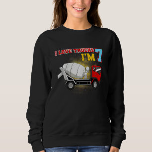 Kids Family Construction Truck Excavator Birthday Sweatshirt