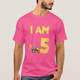 Kids Family Construction Truck Excavator Birthday T-Shirt