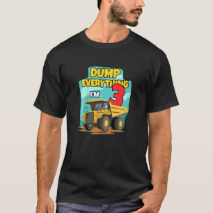 Kids Family Construction Truck Excavator Birthday T-Shirt