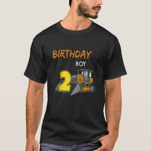 Kids Family Construction Truck Excavator Birthday T-Shirt