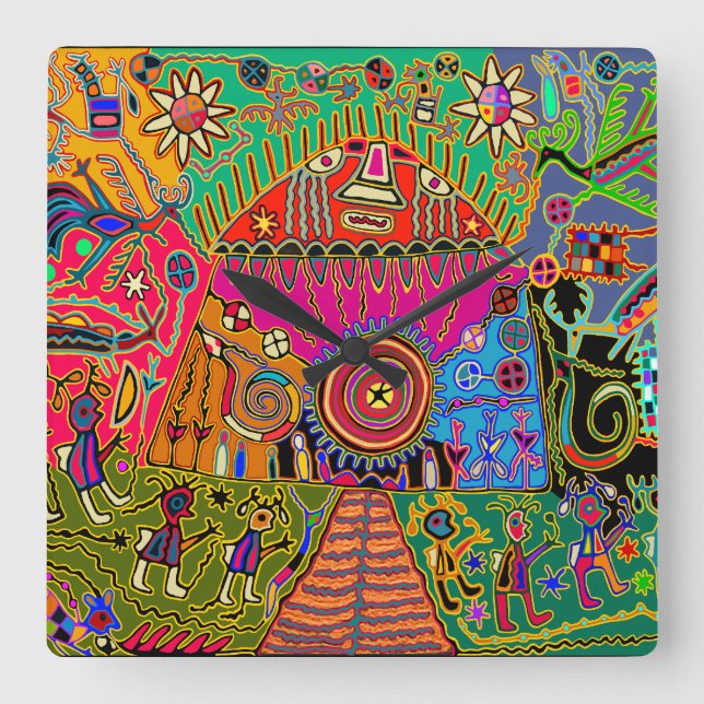 Kid's Fantasy Dream Square Wall Clock (Front)