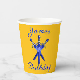 Kids fantasy style birthday paper cups