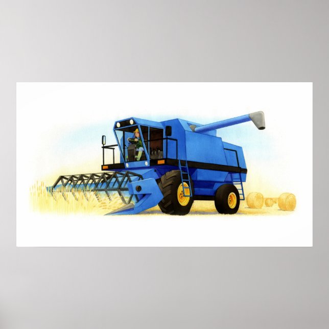 Kid's Farm and Farming - Combine Harvester Poster (Front)