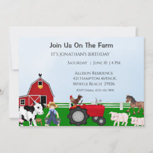 Kids Farm Birthday Invitation