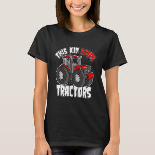 Kids Farm Life This Kid Loves Loves Tractors Vinta T-Shirt