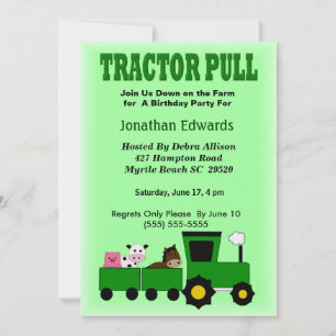 Kids Farm Theme Birthday Invitation