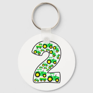 Kids Farm Tractor Boy 2nd Birthday 2 Year Old Todd Key Ring