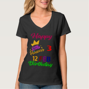 Kids Febraury Girls Birthday 12 Febraury 3rd Anniv T-Shirt