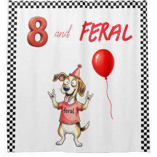 Kid's Feral Jack Russell Birthday Back Drop Shower Curtain