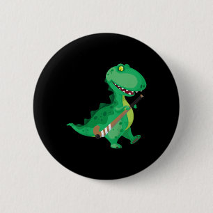 Kids Field Hockey Dinosaur Funny 6 Cm Round Badge