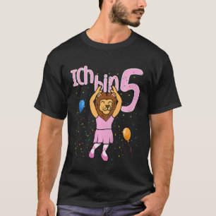 Kids Fifth Birthday Boy Ballet Lion Ich Bin Fünf T-Shirt