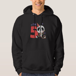 Kids Fifth Birthday Panda Kids A Birthday Panda Hoodie