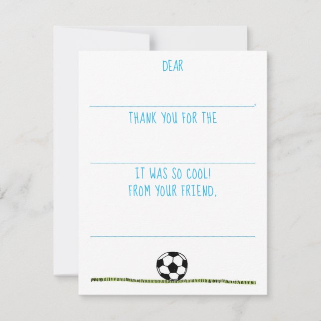 Kids Fill-In Soccer Boys Thank You Card (Front)