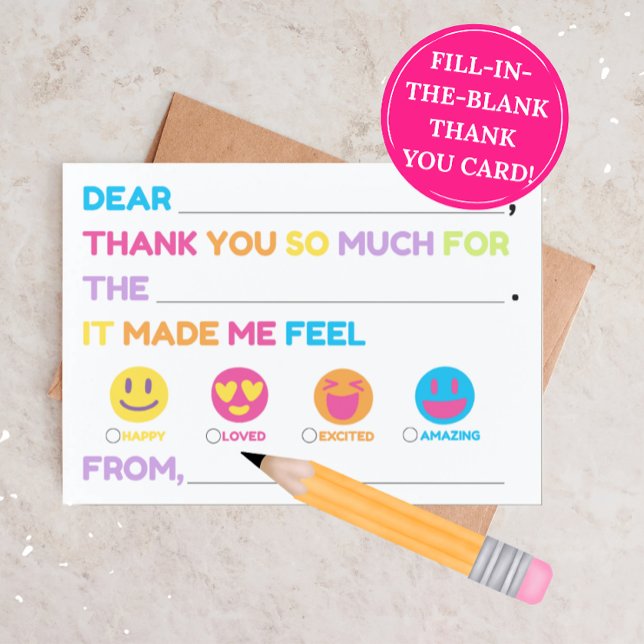 Kids Fill-in Thank You Card (Creator Uploaded)