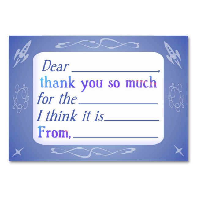 Kids - Fill in the Blank - Thank You card (Front)
