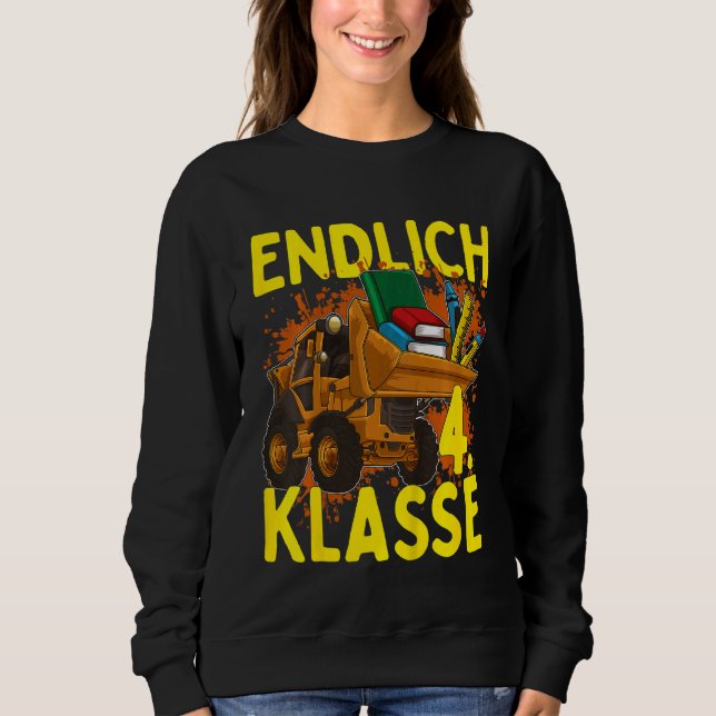 Kids Finally 4th Class School Child Boy Cooler Dig Sweatshirt (Front)