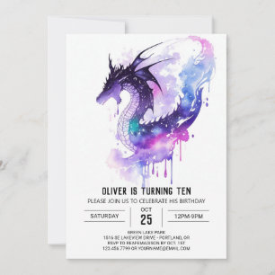 Kids' Fire-Breathing Dragon Birthday Invitation