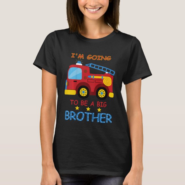 Kids Fire Department Sibling Son Baby Announcement T-Shirt (Front)