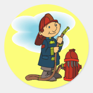 Kids Fire Fighter T Shirts and Gifts Classic Round Sticker