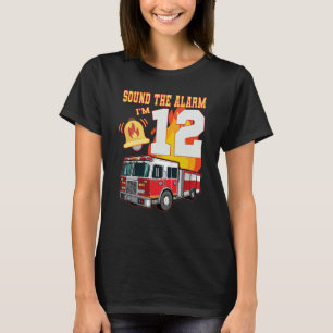 Kids Fire truck 12th Birthday Boy 12 Firemans Birt T-Shirt