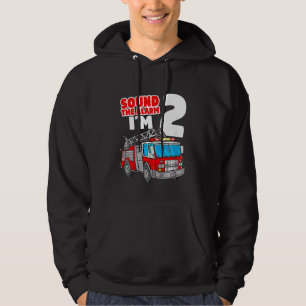 Kids Fire Truck 2 Year Old Firefighter 2nd Birthda Hoodie