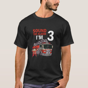Kids Fire Truck 3 Year Old Firefighter 3rd Birthda T-Shirt