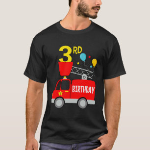 Kids Fire Truck 3Rd Birthday Boy Toddler 3 Years O T-Shirt