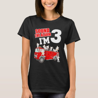 Kids Fire Truck 3rd Birthday Boy Toddler Firefight T-Shirt