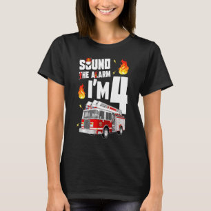 Kids Fire Truck 4th Birthday Boy 4 Year Old Firefi T-Shirt