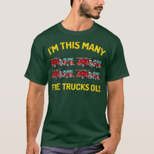 Kids Fire Truck 4th Birthday Shirt Firefighter Shi