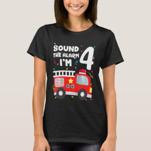 Kids Fire Truck 4th Birthday Toddler Boy Firefight T-Shirt