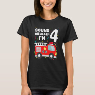 Kids Fire Truck 4th Birthday Toddler Boy Firefight T-Shirt