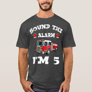 Kids Fire Truck 5th Birthday Boy Toddler Firefight T-Shirt