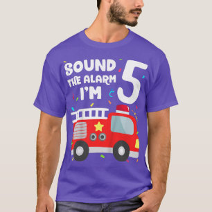 Kids Fire Truck 5th Birthday Toddler Boy Firefight T-Shirt