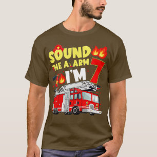 Kids Fire Truck 7th Birthday Boy Firefighter 7 Yea T-Shirt
