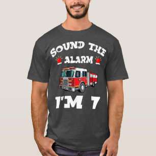 Kids Fire Truck 7th Birthday Boy Toddler Firefight T-Shirt