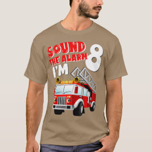 Kids Fire Truck 8 Years Old Firefighter 8th Birthd T-Shirt