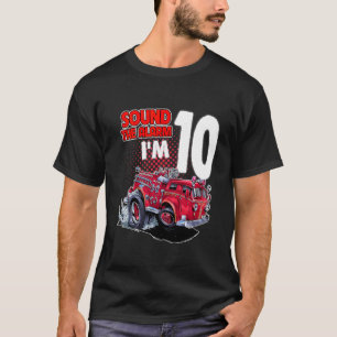 Kids Fire Truck I'm 10 Years Old Firefighter 10th T-Shirt
