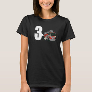 Kids Firefighter 3rd Birthday Fire Truck Boy Toddl T-Shirt