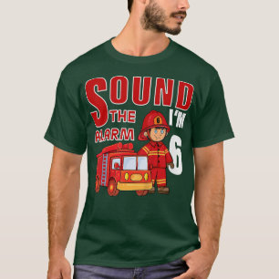 Kids Firefighter 6th Birthday Kids Fire Truck Todd T-Shirt