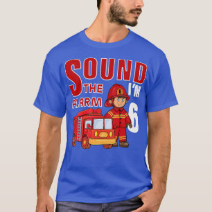 Kids Firefighter 6th Birthday Kids Fire Truck Todd T-Shirt