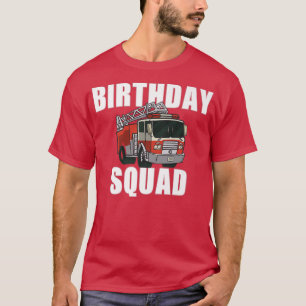 Kids Firefighter Birthday Squad Fire Truck Boy Tod T-Shirt