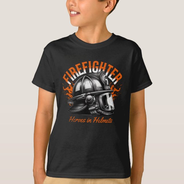 Kids' Firefighter Heroes in Helmets T-Shirt (Front)