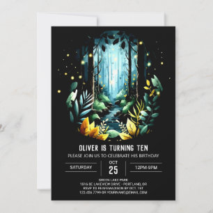 Kids' Fireflies Nature Woodland Birthday Invitation