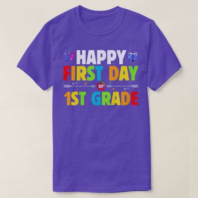 Kids First Day Of 1st Grade - Back To School T-Shi T-Shirt (Design Front)