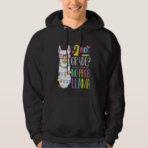 Kids First Day Of 2nd Grade No Prob Llama School Hoodie